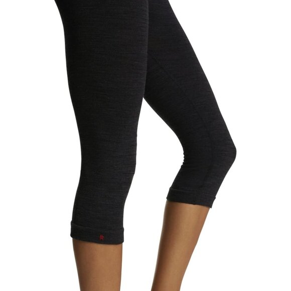 Falke Pants - Leggings Falke Women Wool-Tech 3/4 Tights Underwear Black Tight Fit Large NEW